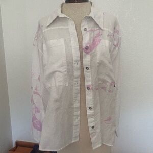 DKNY jeans womens tie dye button down